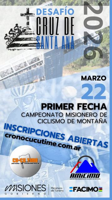 Flyer Desafío Cruz de Santa Ana 1ra Campeonato Misionero 2026
