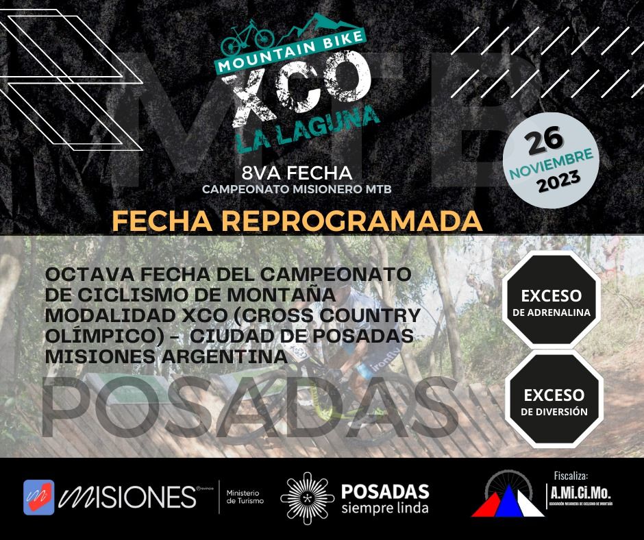 Flyer La Laguna XCO 8va fecha Campeonato Misionero